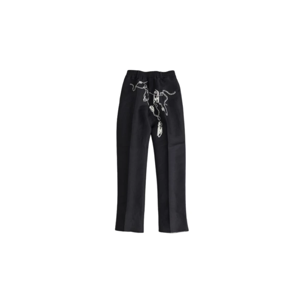 Burberry Elegante Wollen Broek met Iconisch Ontwerp Black Heren