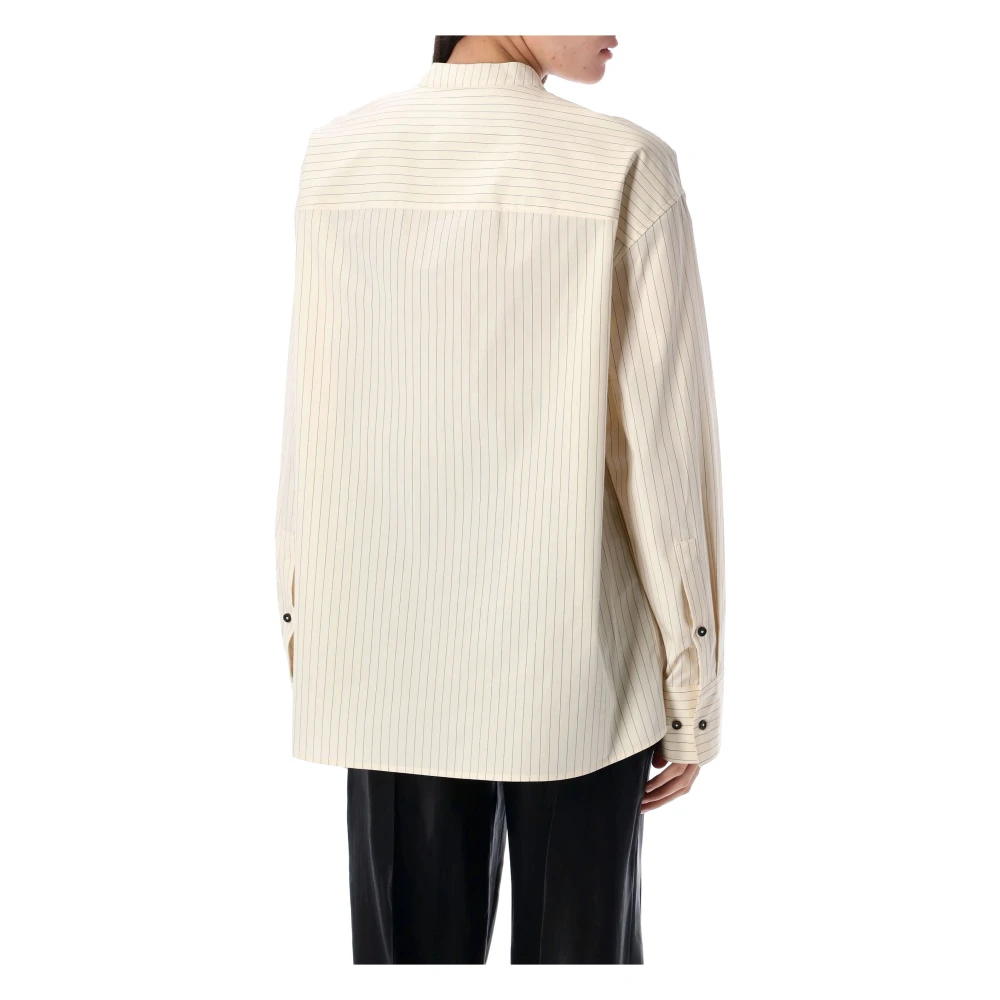 Loulou Studio Gestreept Shirt Ivoor Zwart Beige Dames