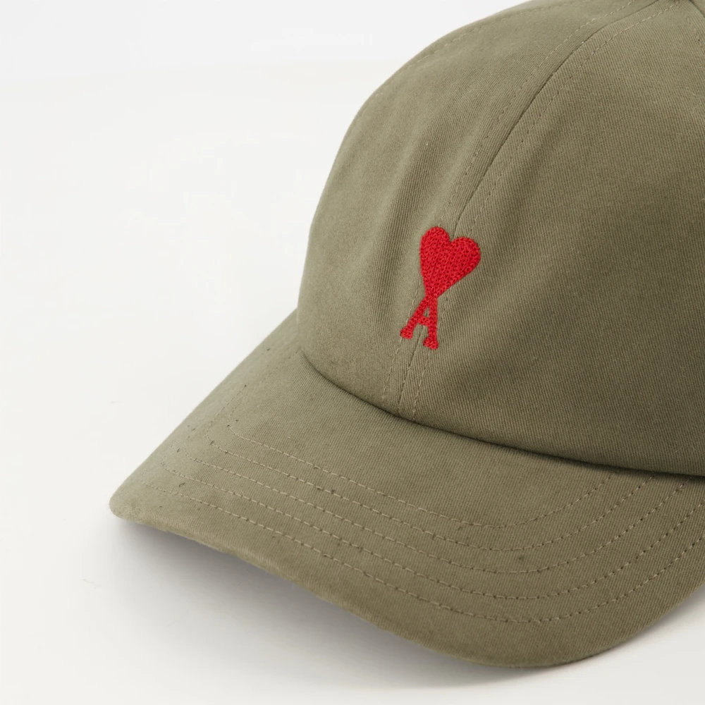 Ami Paris Hart Cap Groen Khaki Lente-Zomer 2025 Green Unisex