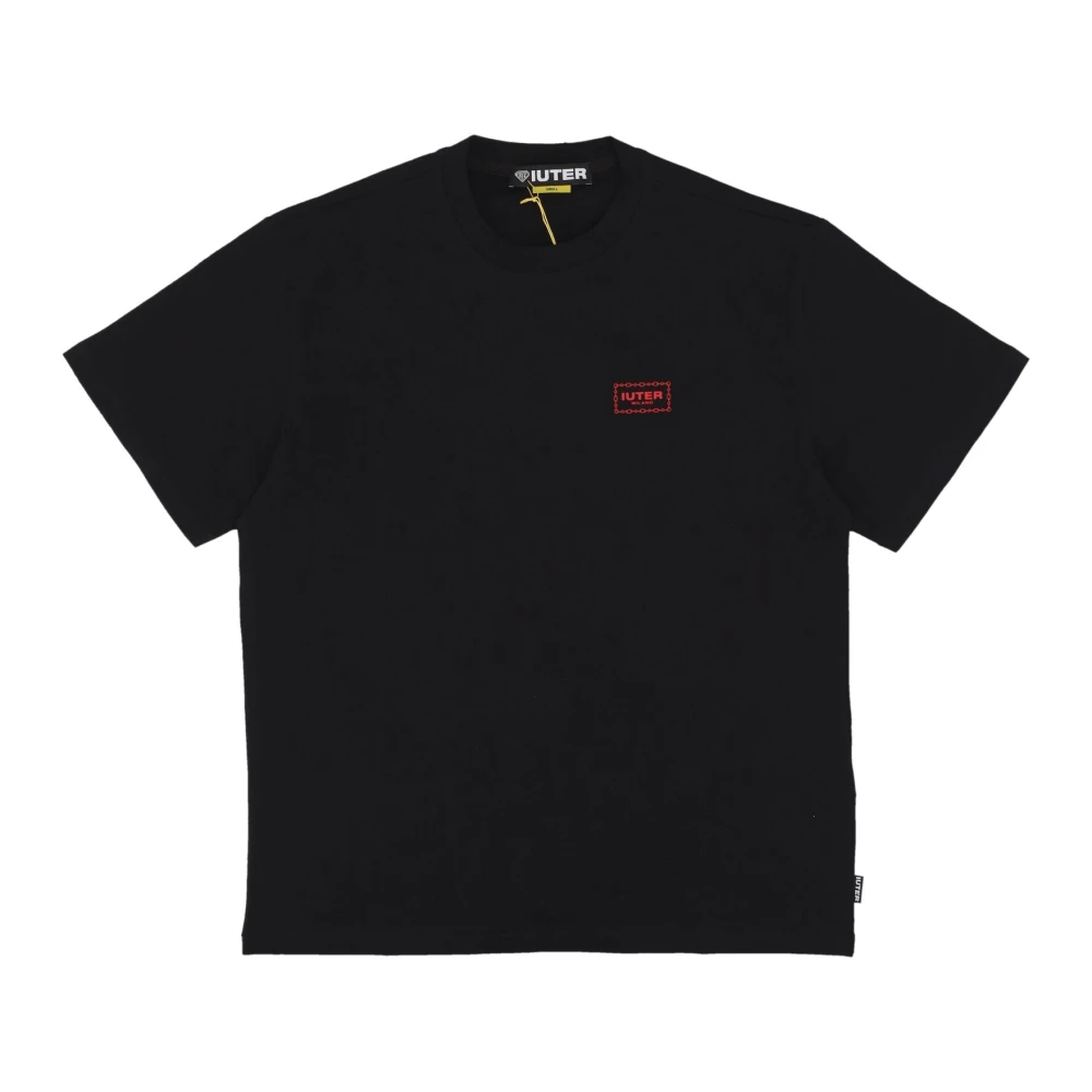 Iuter Zwarte Chain Tee Korte Mouw T-shirt Black Heren
