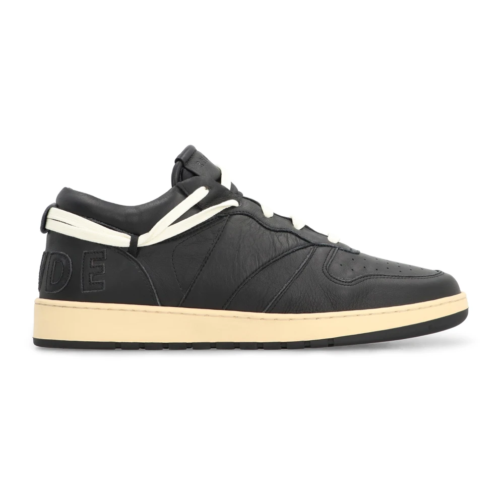 Rhude Vintage Leren Sneakers met Extra Veters Heren Schoenen Zwart