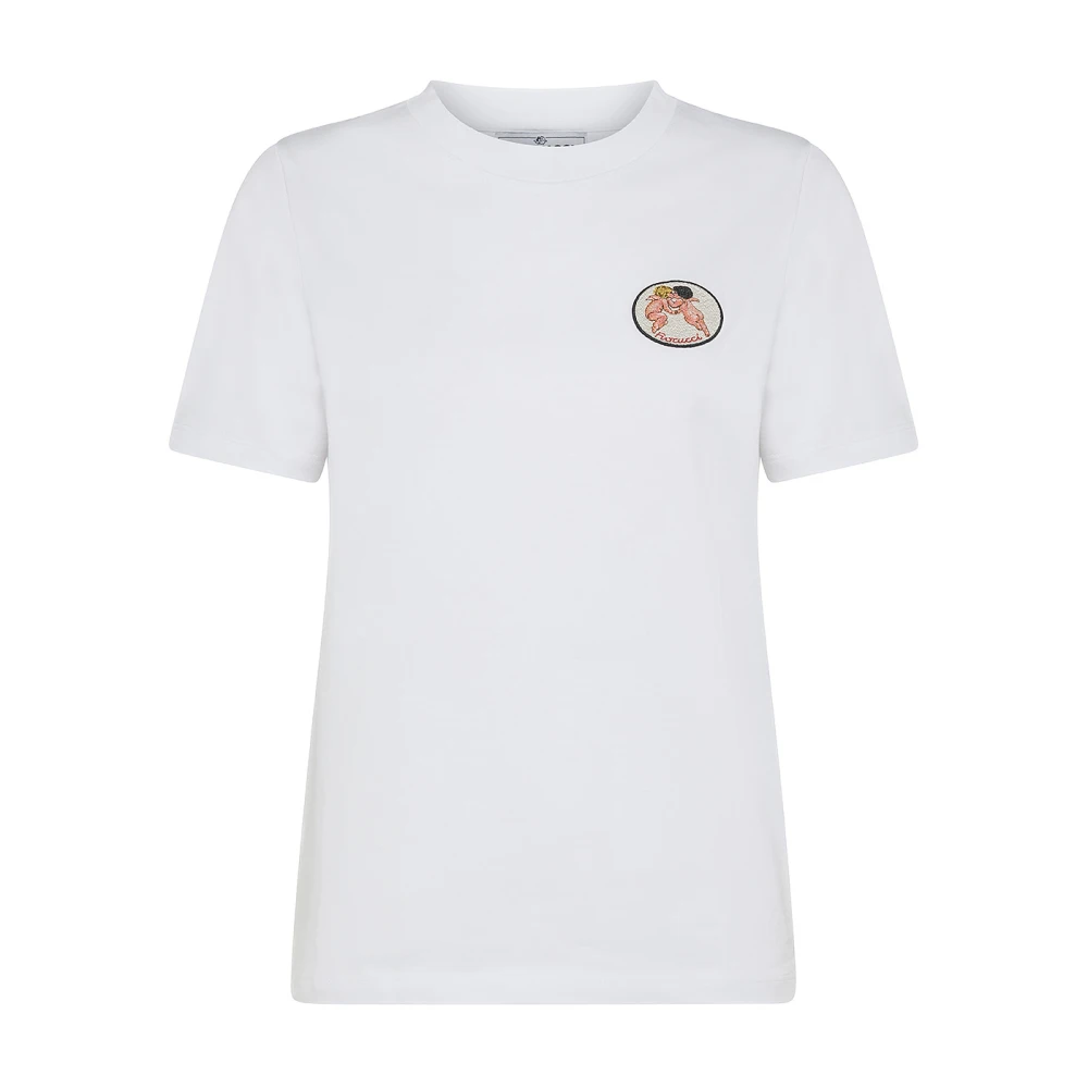 Fiorucci Engelen Print Wit T-shirt White Dames