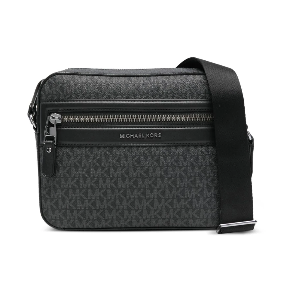 Michael Kors Men's Black Jet Set Signature Logo Crossbody Bag