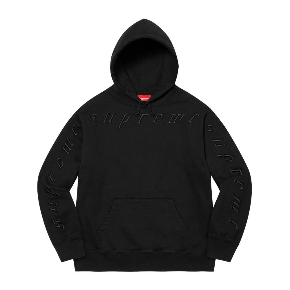 Supreme Limited Edition Verhoogd borduurwerk Hoodie Zwart Black Heren