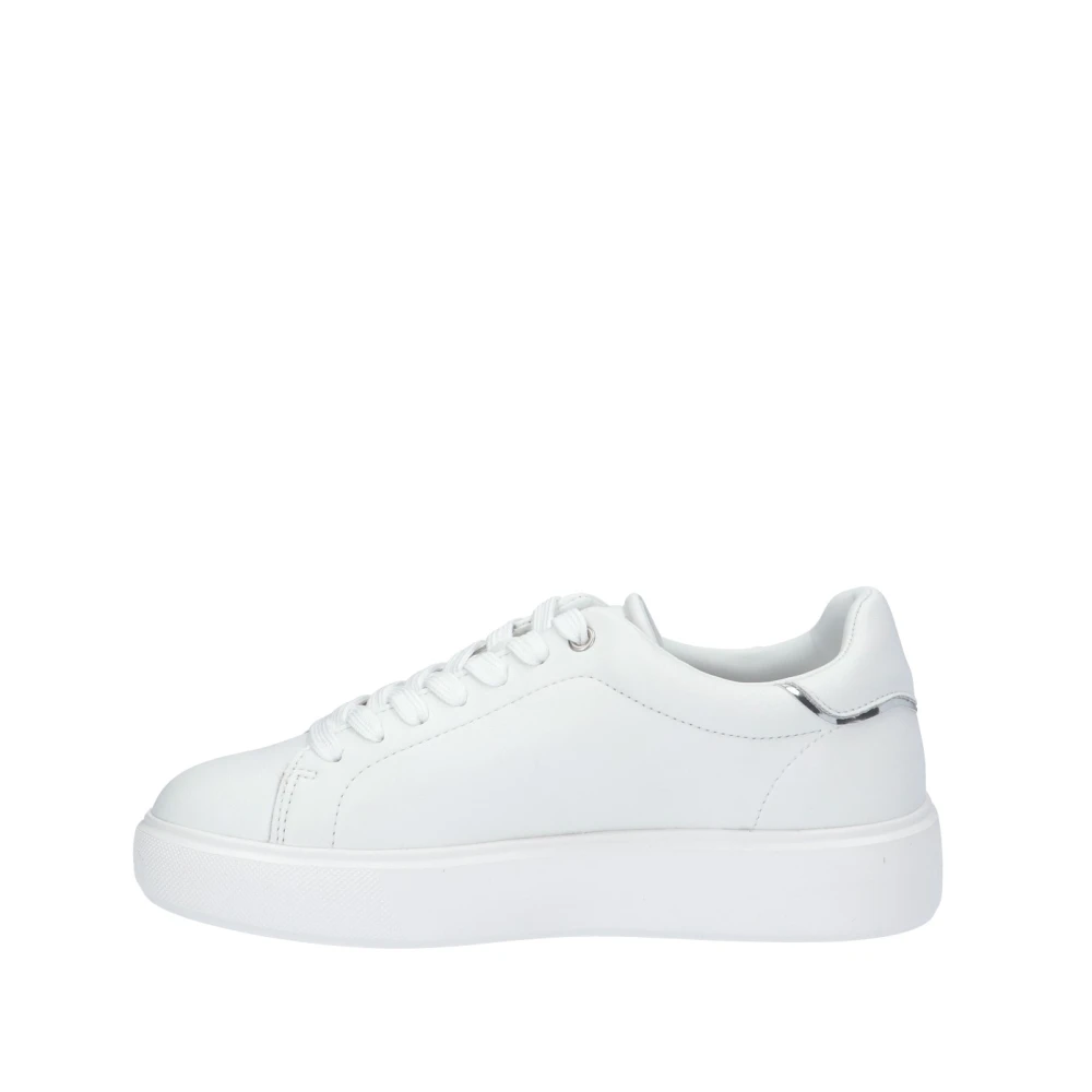 Blauer Leren Sneaker White Dames