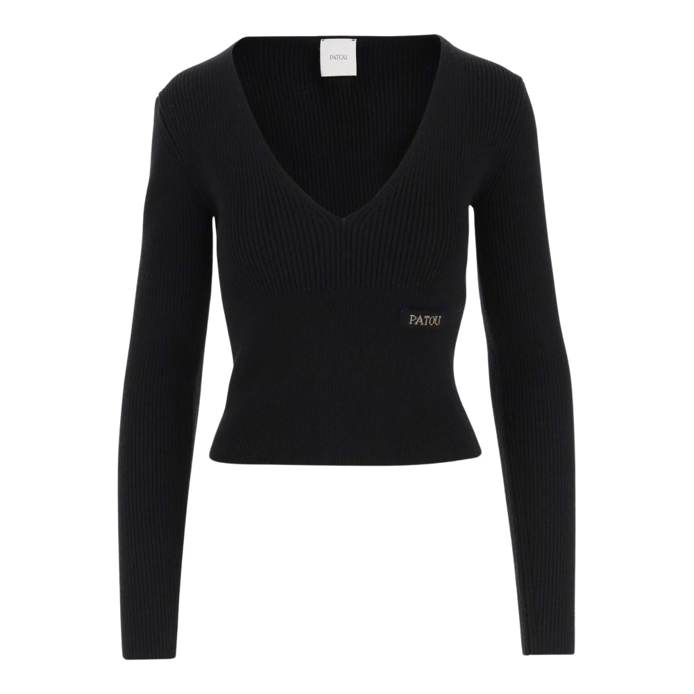 Patou Stijlvolle V-hals Gebreide kleding Black Dames