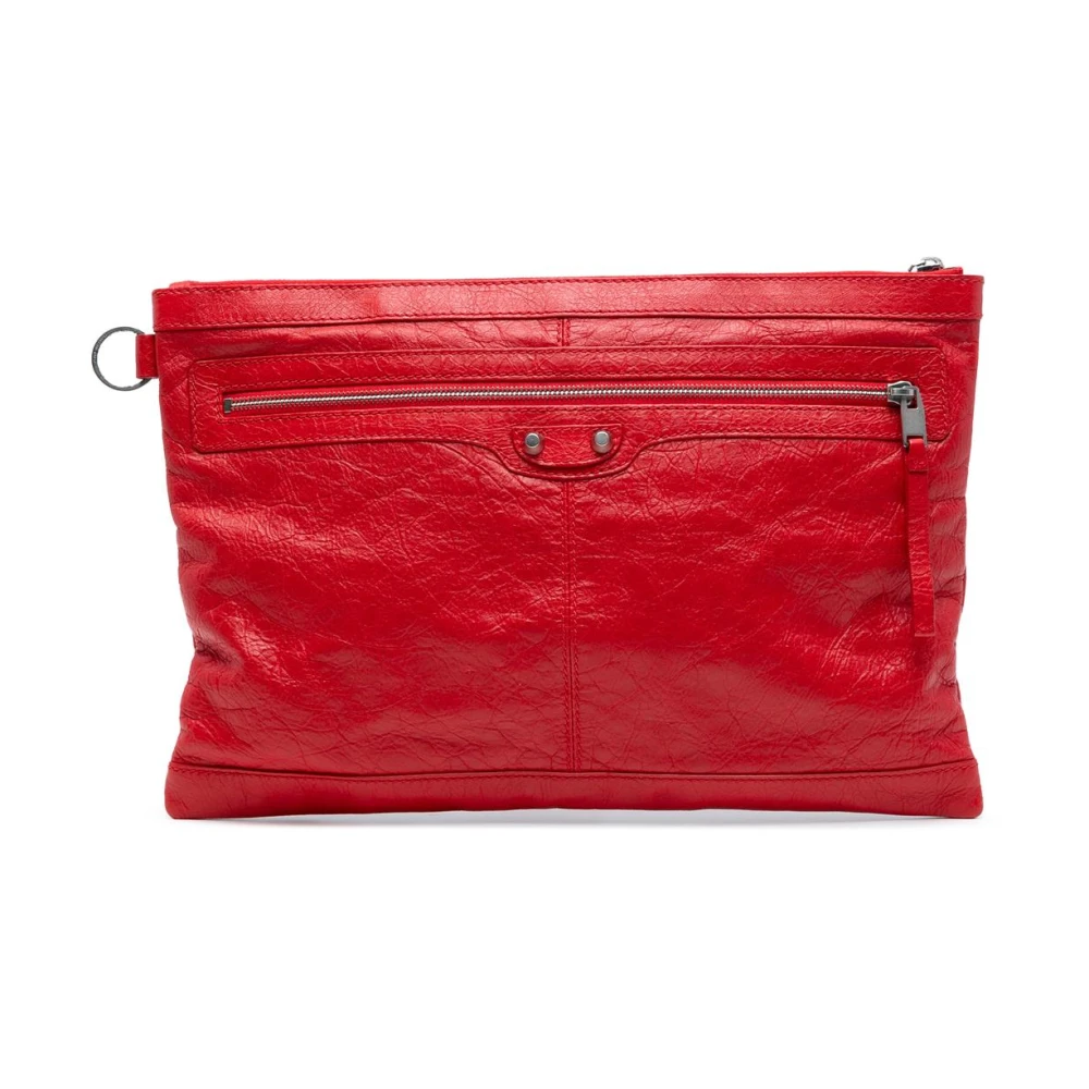 Balenciaga Vintage Women's Red Pre-Owned Leather Pouch