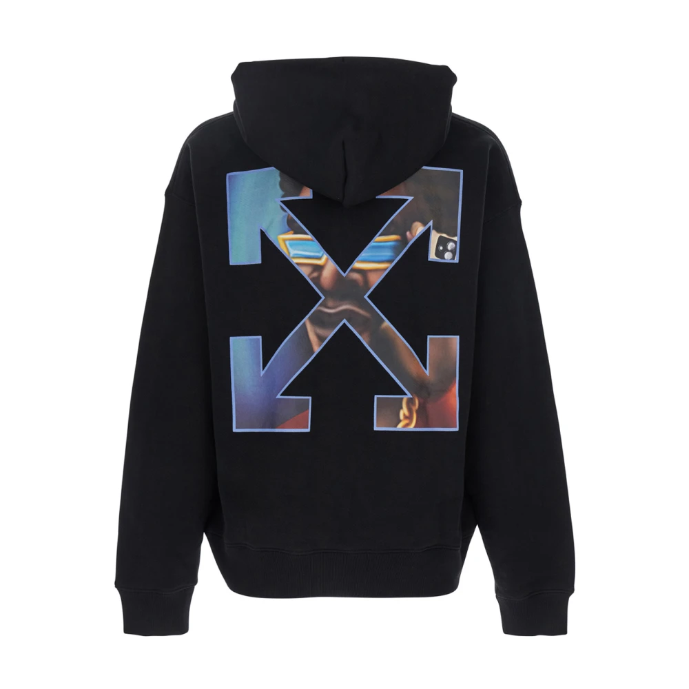 Off White Zwarte Logo Hoodie met Arrow Skate Black Heren