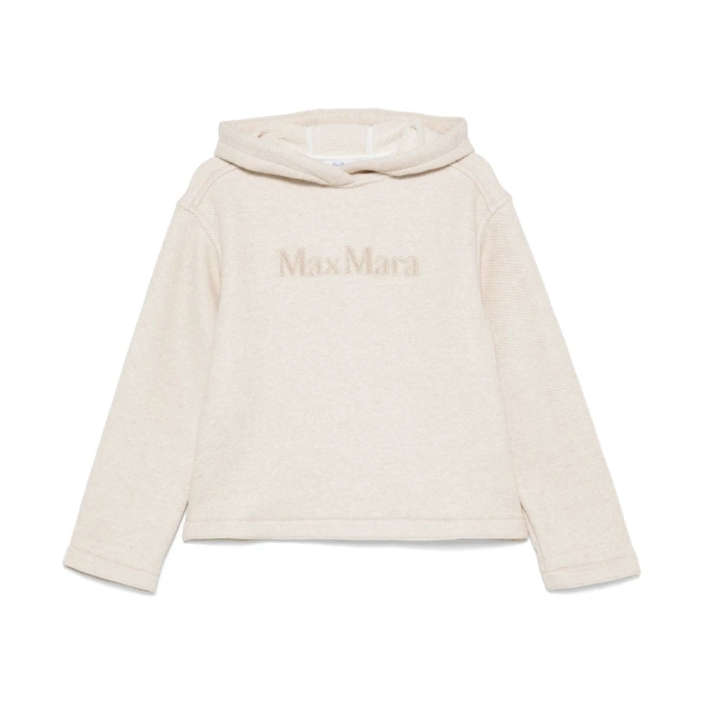 Max Mara Beige Geborduurd Logo Hoodie Beige Dames