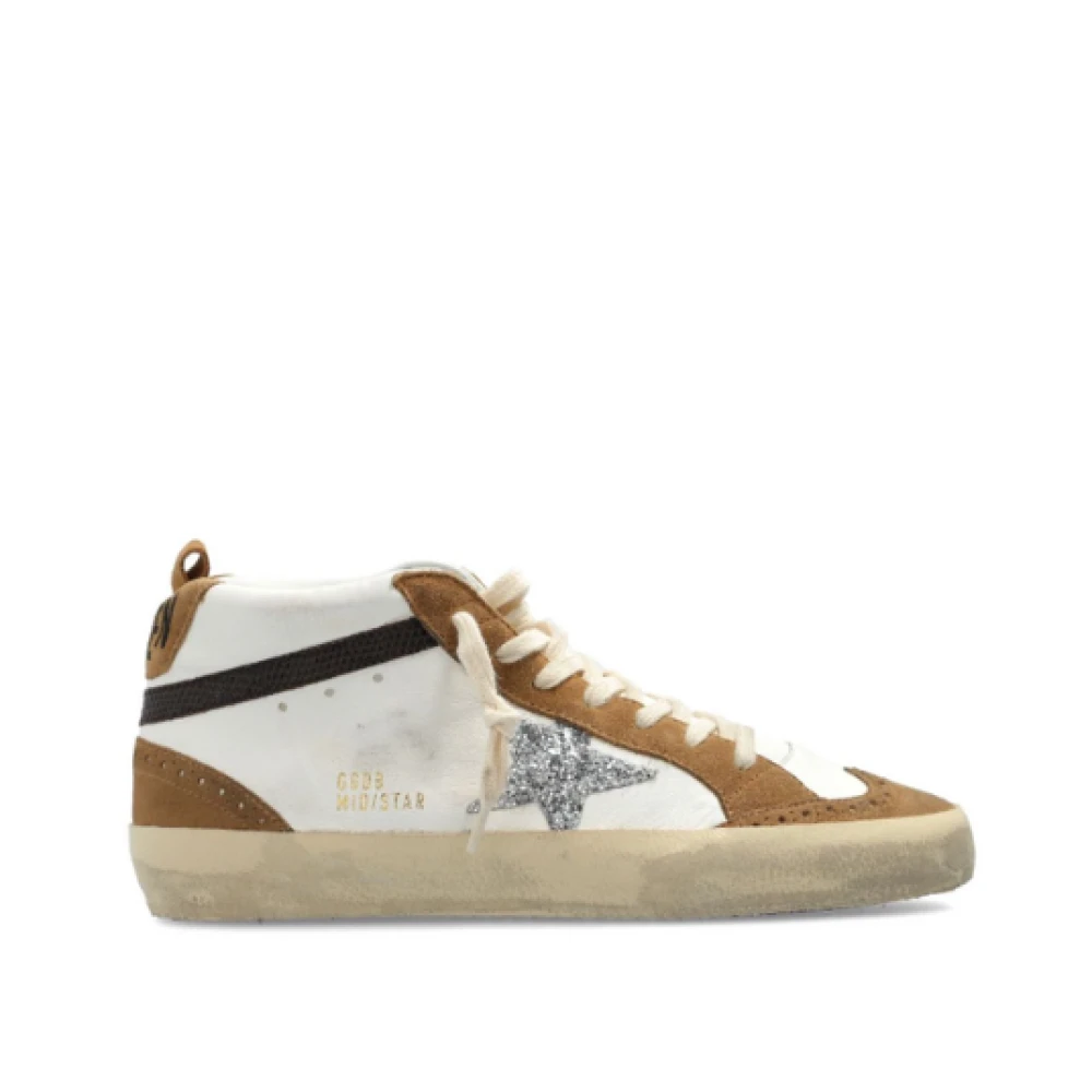 Golden Goose Klassiska Mid Star Sneakers Brun Glitter Multicolor, Dam