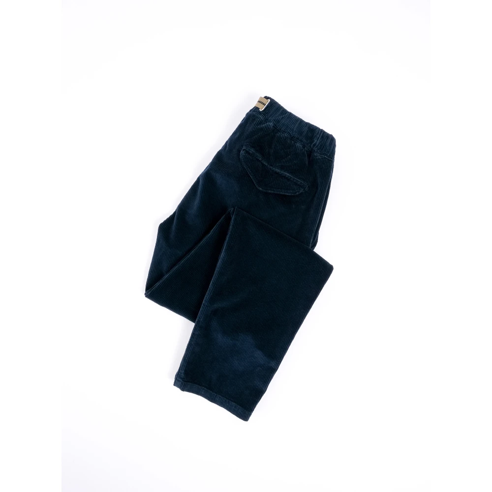 White Sand Moderne Corduroy Broek met Dubbele Plooi Blue Heren