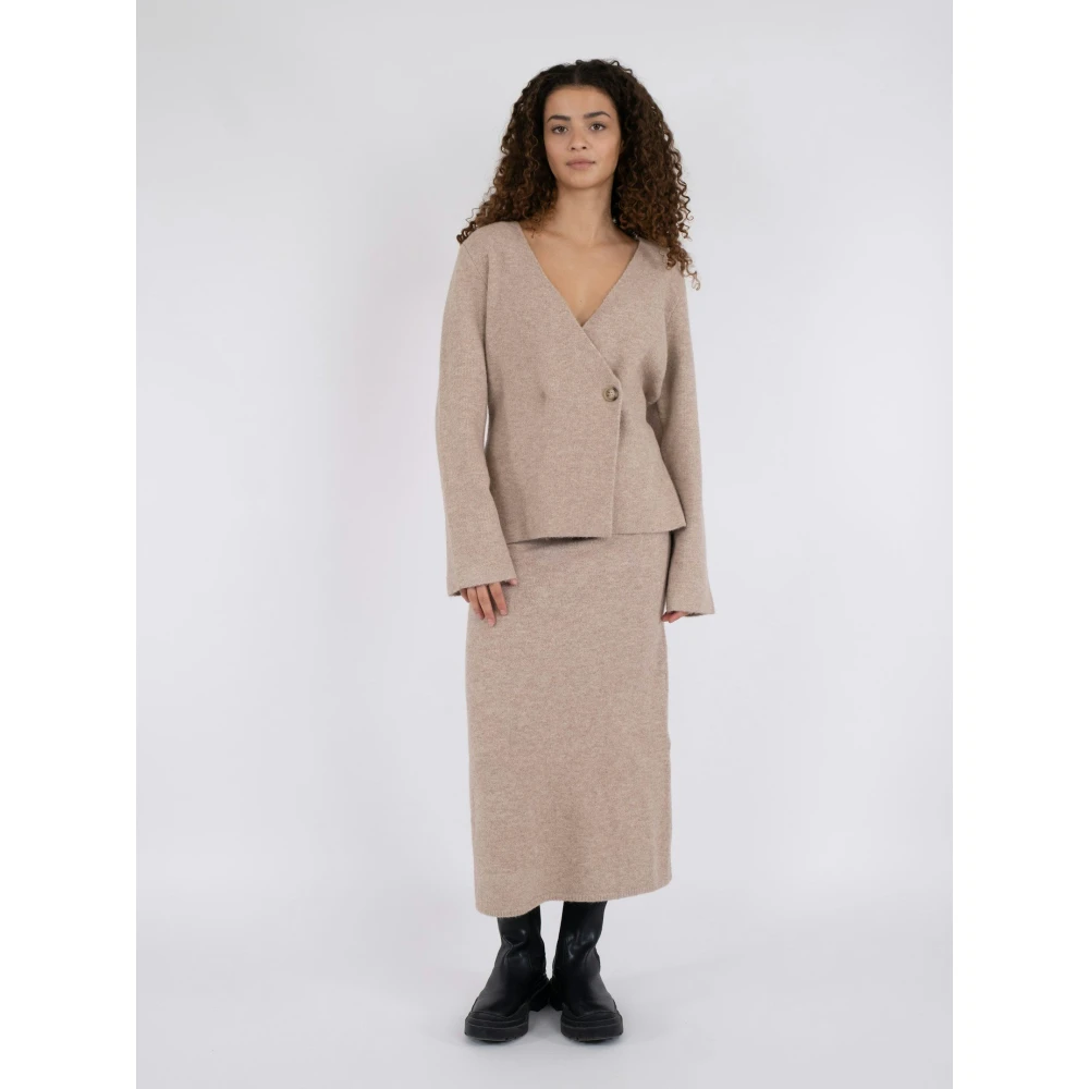 NEO NOIR Gebreide Cardigan Beige Dames