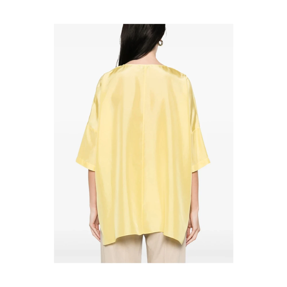 Antonelli Firenze Jasmijn Gele V-hals T-shirt Yellow Dames