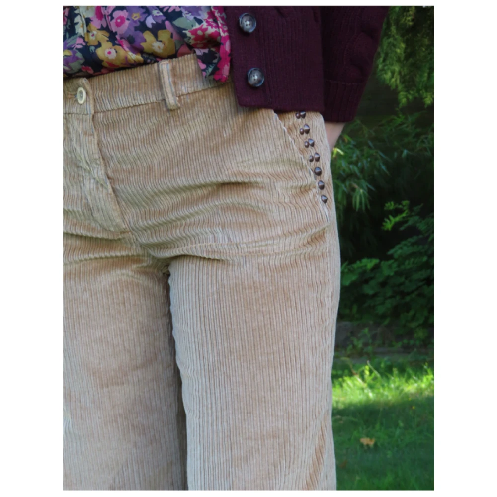 Mason's Wijde Corduroy Broek Beige Dames