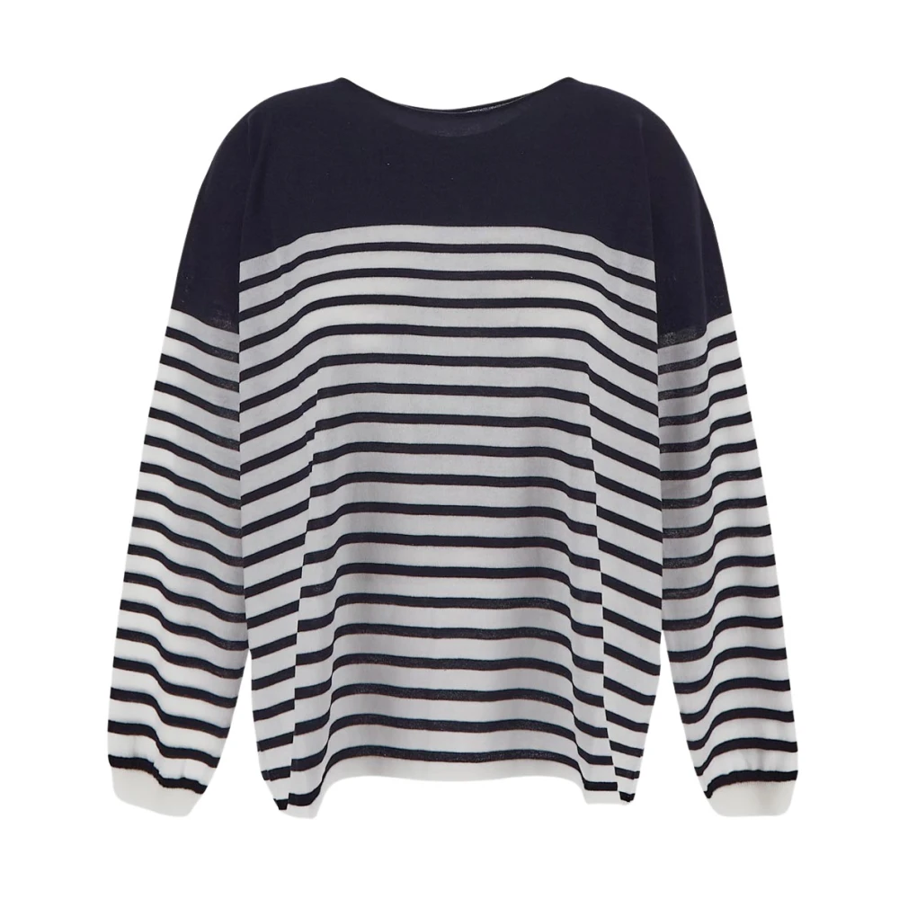 Semicouture Round-neck Knitwear Blue Dames