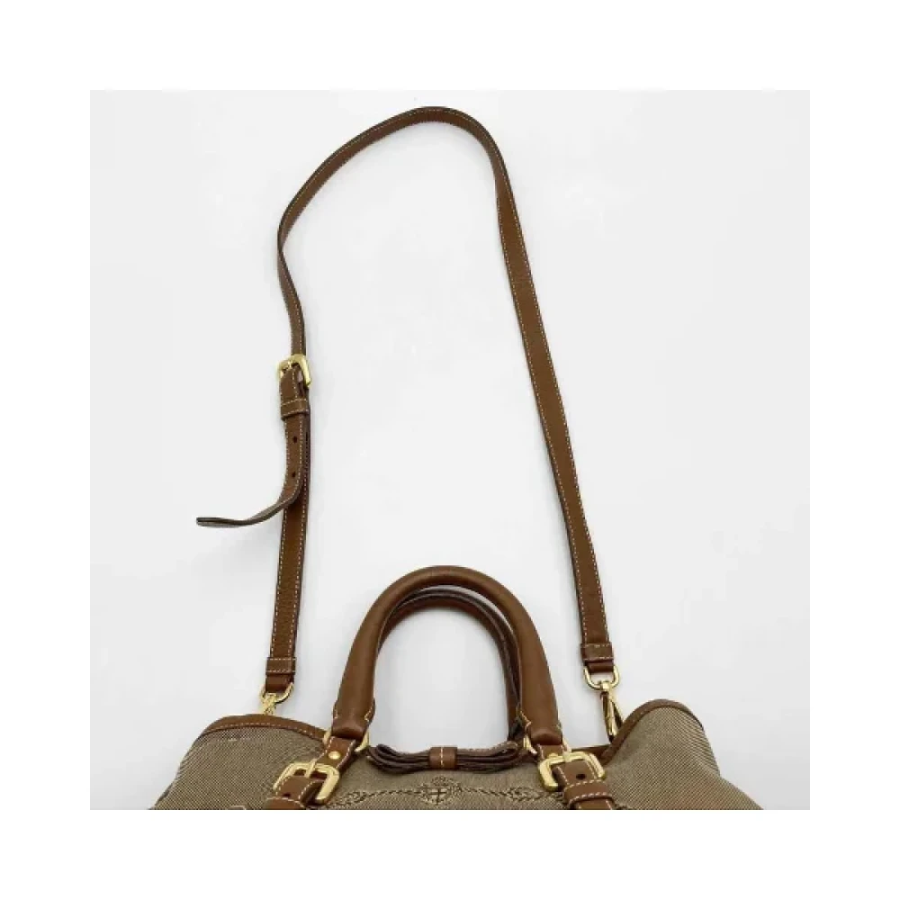Prada Vintage Pre-owned Canvas handbags Brown Dames