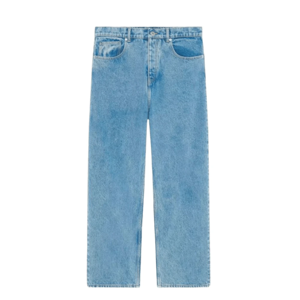 Drole de Monsieur Baggy Jeans met Rivets en Leren Patch Blue Heren