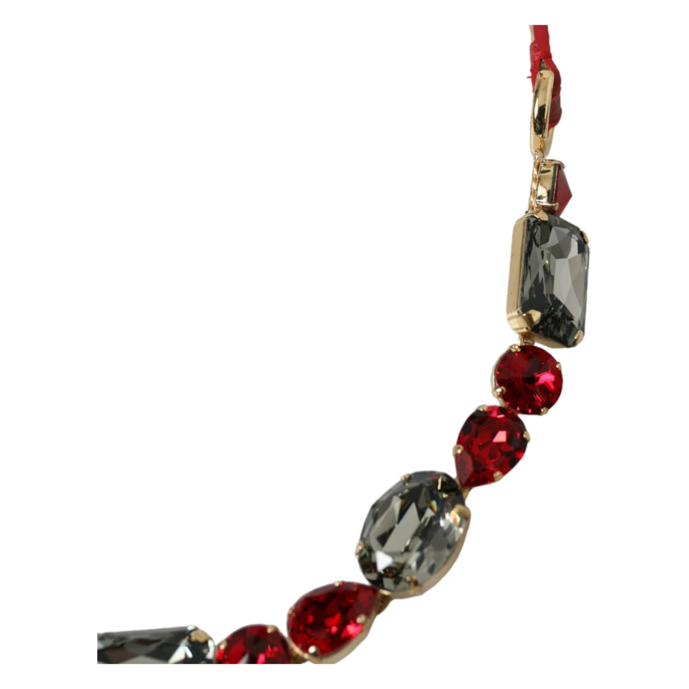 Dolce & Gabbana Rode kristallen gesp taille riem Red Dames