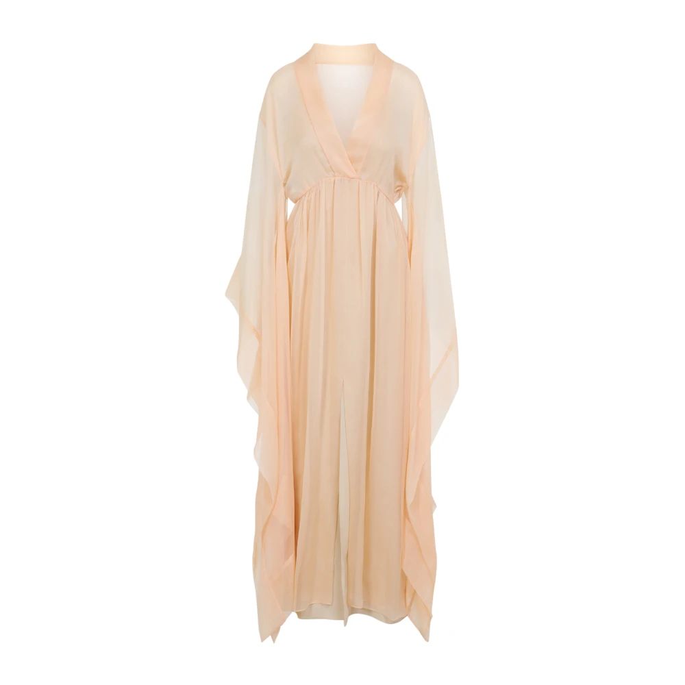 Alberta Ferretti Women's Beige Chiffon Long Dress - Maxi Dresses - Xs - Dresses