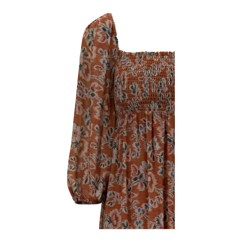 Aniye By Lange bloemenjurk met pofmouwen Multicolor Dames