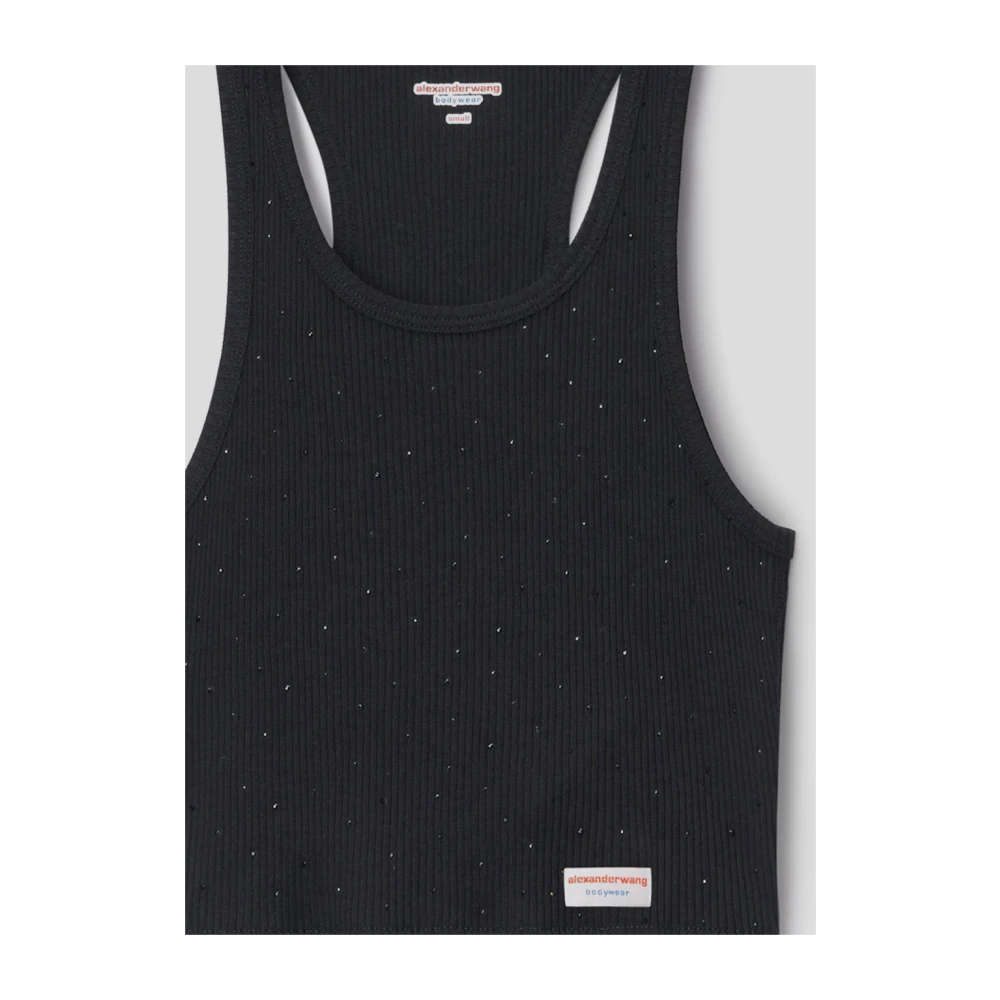 alexander wang Cropped Racer Tank Katoenen Top Black Dames