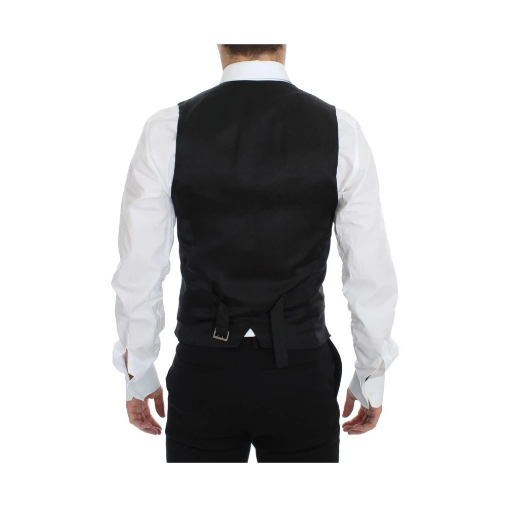 Dolce & Gabbana Blauwe Wollen Jurk Vest Elegante Stijl Blue Heren