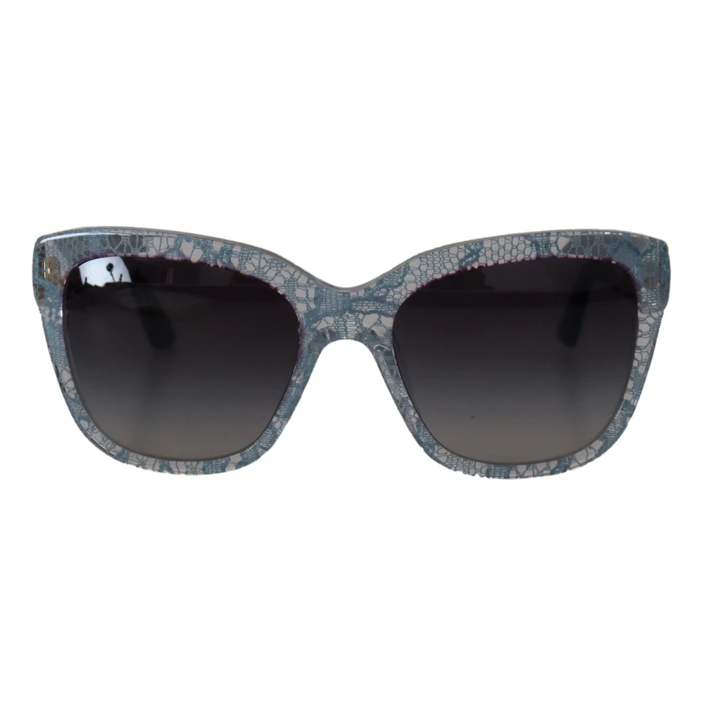 Dolce & Gabbana Blue Lace Acetate Rectangle Shades Dg4226 Sunglasses Blå Dam