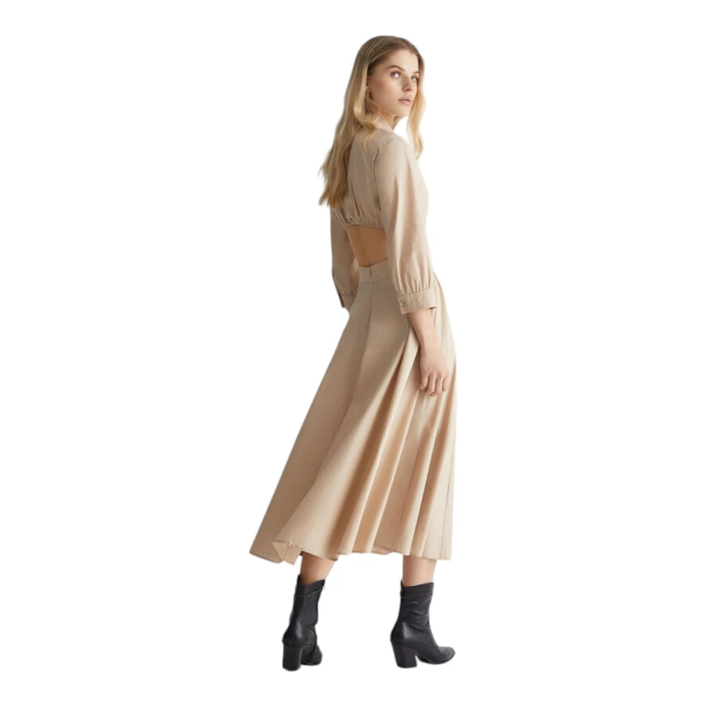 Liu Jo Elegante Lange Jurk Beige Dames