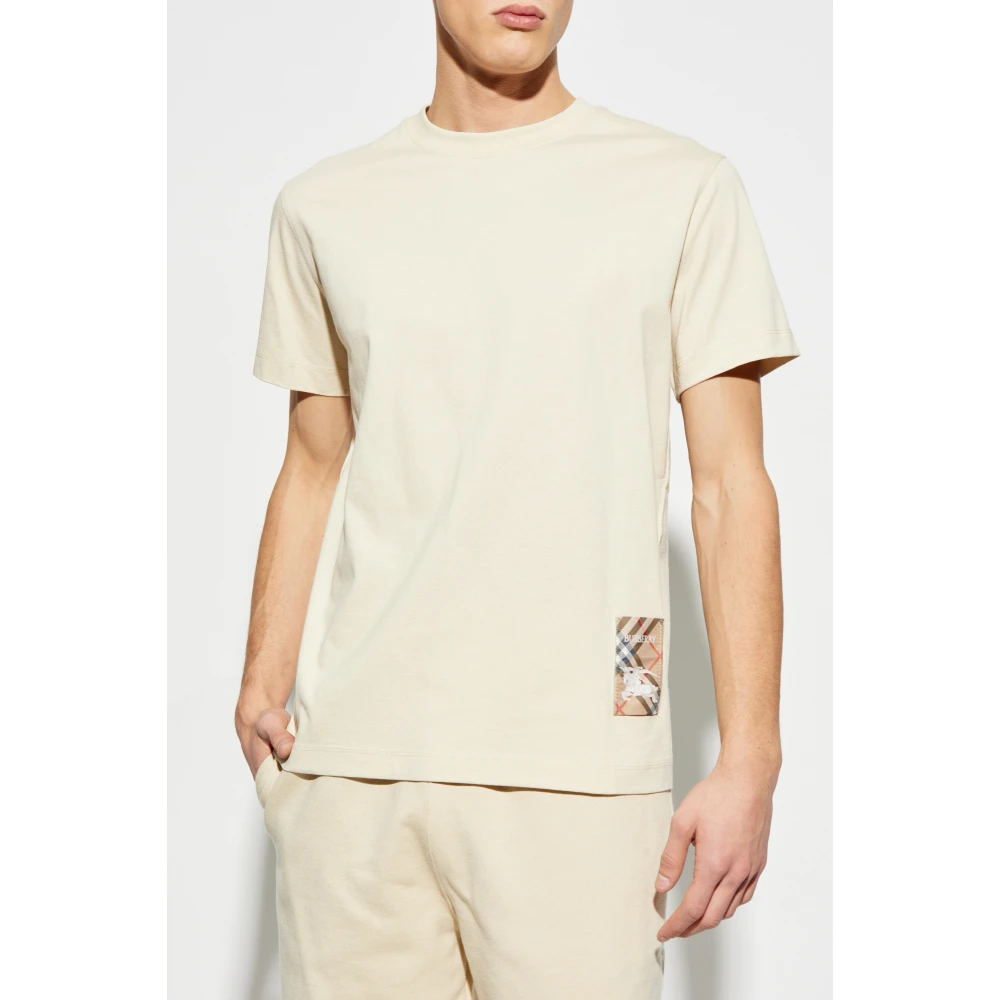 Burberry T-shirt met logo Beige Heren