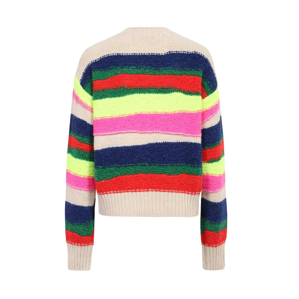 Dsquared2 Geribbelde Crew-Neck Sweater Alpaca Wol Multicolor Dames