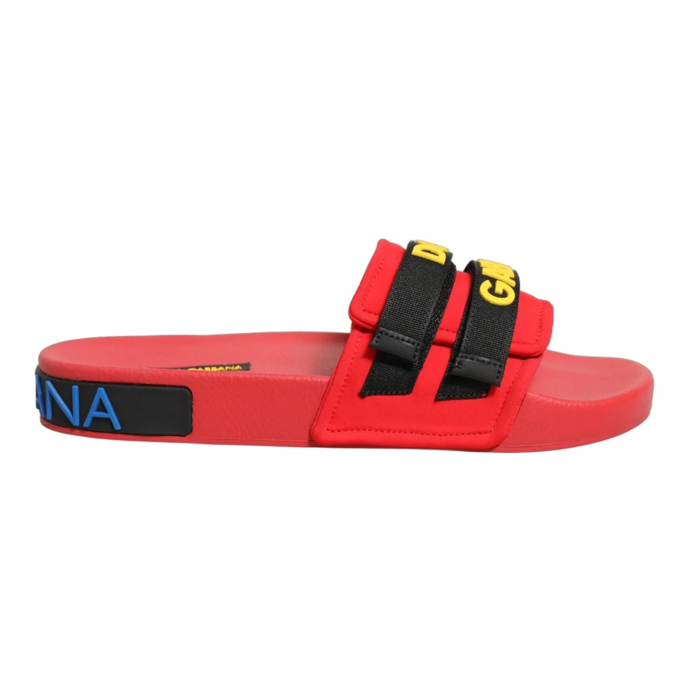 Dolce & Gabbana Women's Red Slide Flats - Sliders - 4 Uk - Shoes