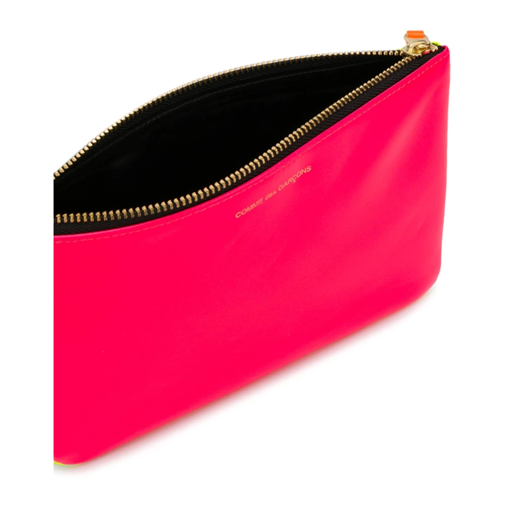 Comme des Garçons Fluo Leren Portemonnee in Roze Geel Multicolor Dames
