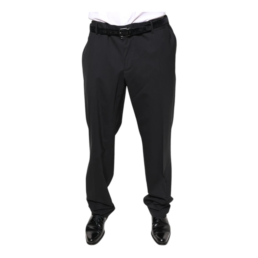 Dolce & Gabbana Zwarte wollen blend pantalon Black Heren