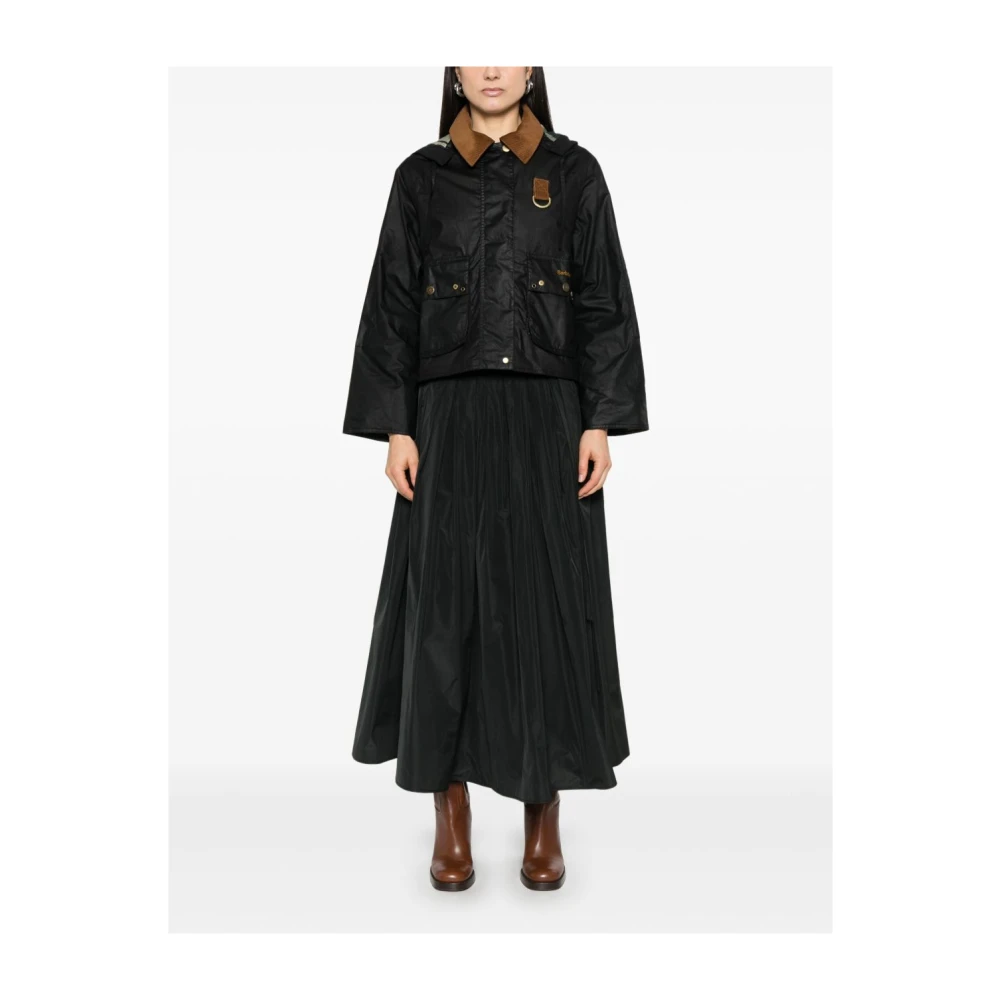Barbour Zwarte Erma Jas met Afneembare Capuchon Black Dames