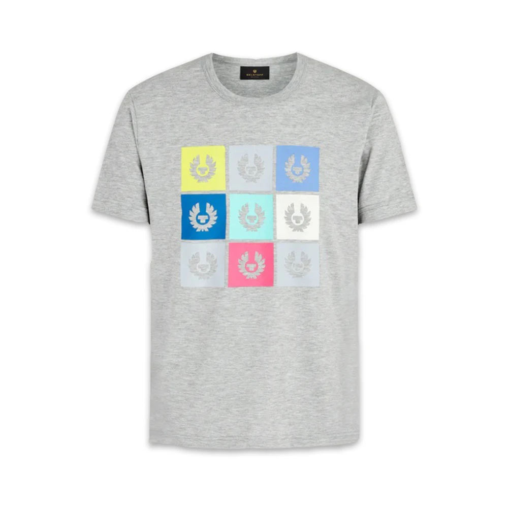 Belstaff Iconisch Ontwerp T-Shirt met Kleurrijke Blokken Gray Heren