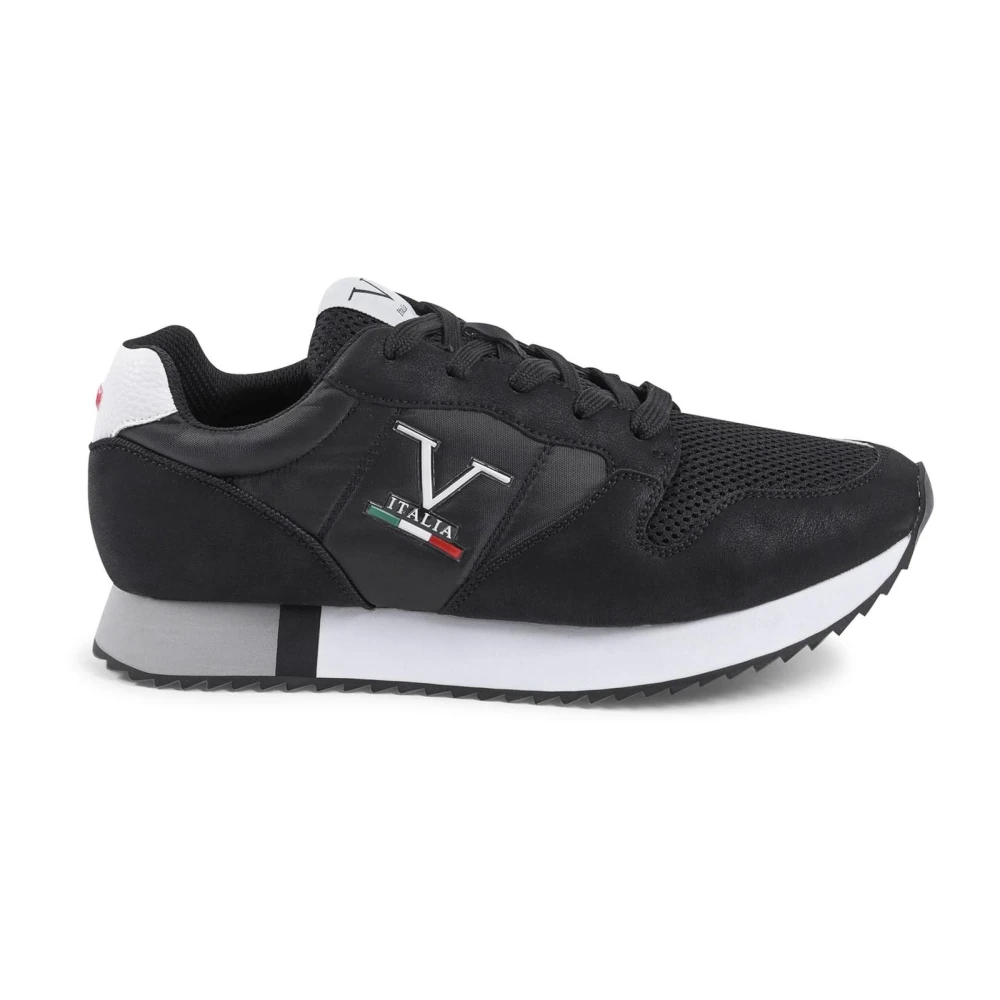 19v69 Italia Svart Syntetisk Läder Sneaker Black, Herr