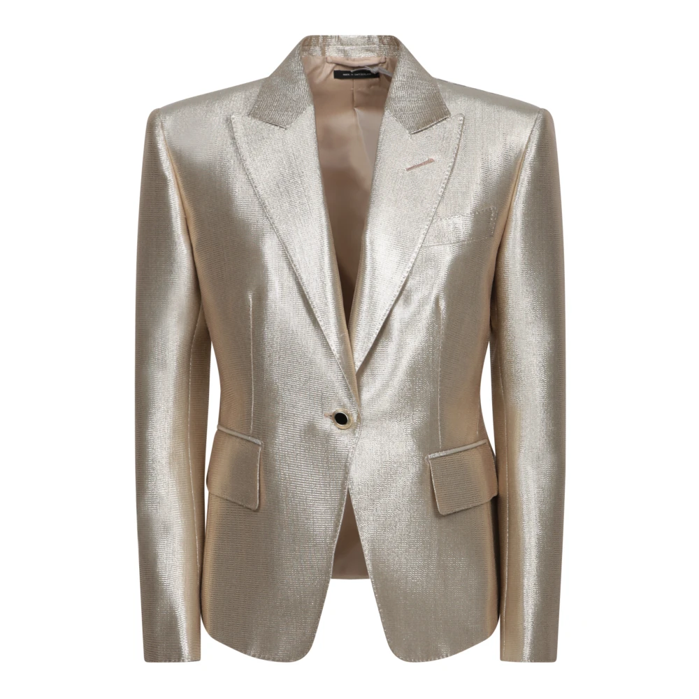 Tom Ford Women's Yellow Blazers, S, Single Breasted Peak Lapel Jacket