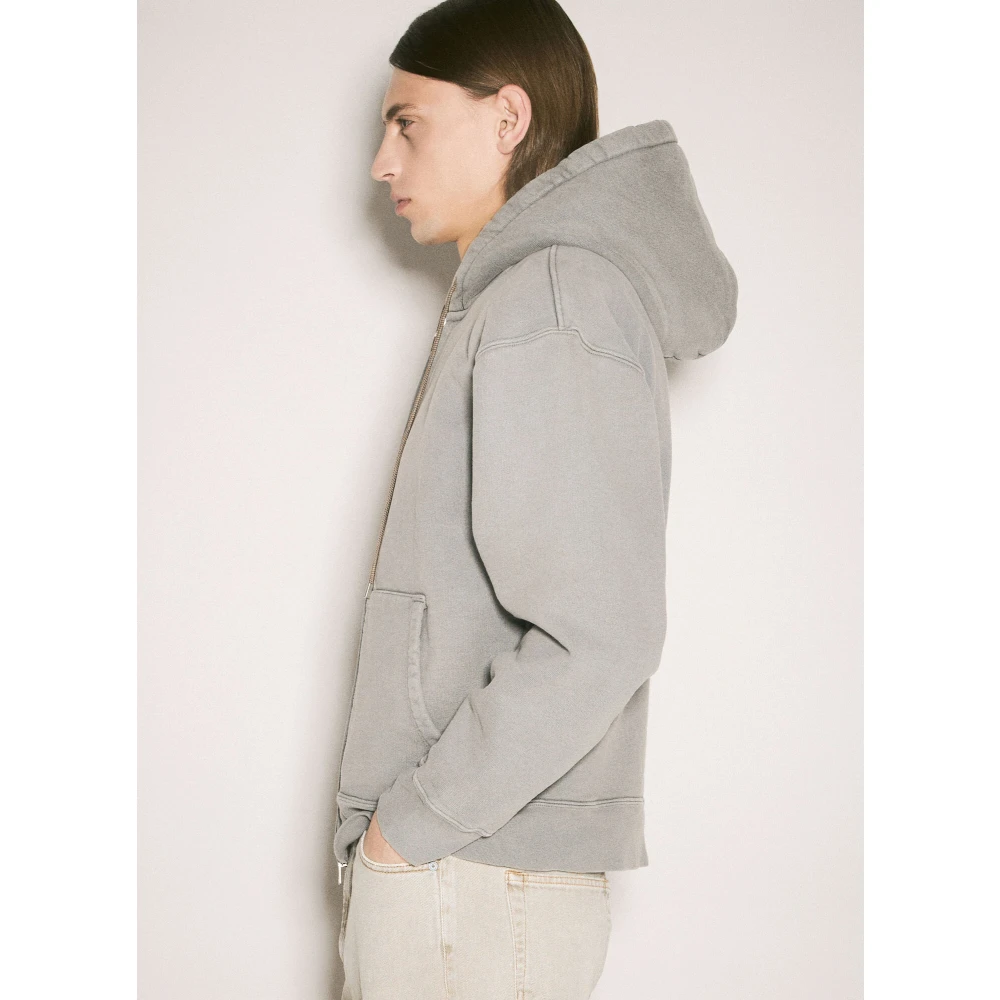 Our Legacy Katoenen Hoodie met Ritssluiting Gray Heren