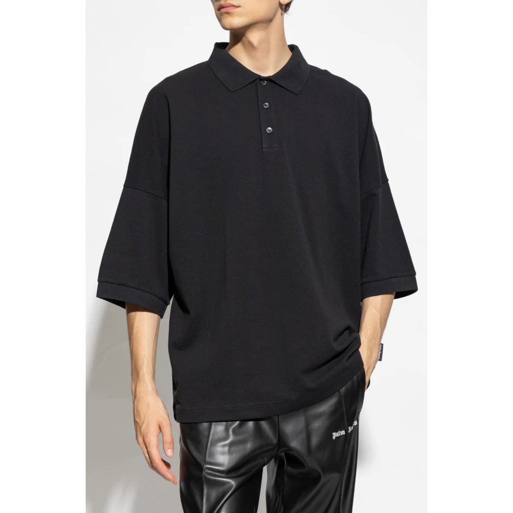 Palm Angels Polo met bedrukt logo Black Heren
