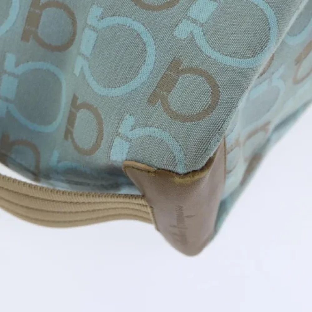 Salvatore Ferragamo Pre-owned Canvas shoulder-bags Blue Dames