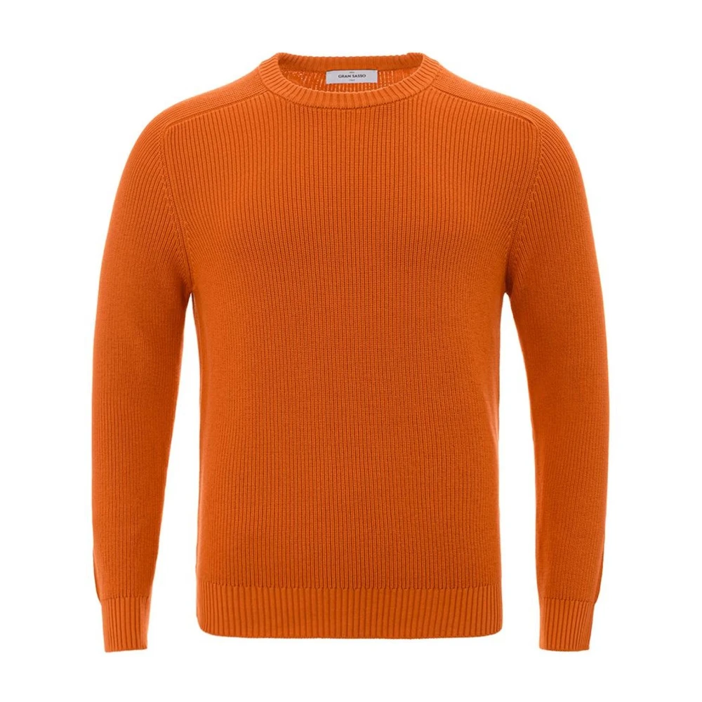 Gran Sasso Luxe Italiaanse Katoenen Trui Orange Heren