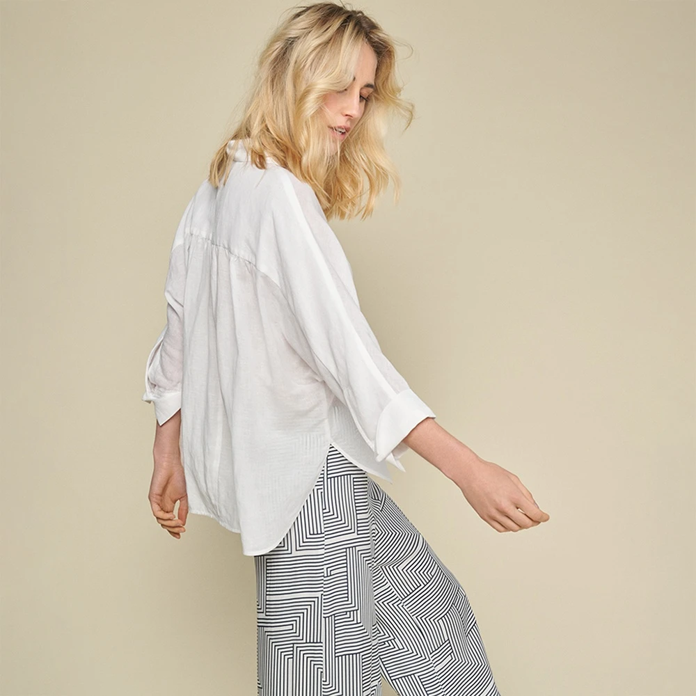 Marie Méro Witte Linnen Oversized Blouse White Dames