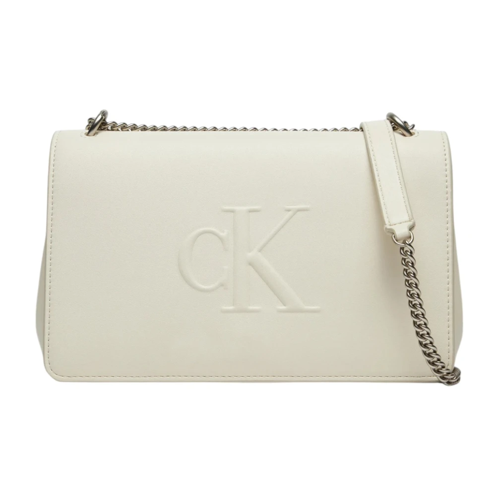 Calvin Klein Witte Magnetische Tas met Zakken White Dames