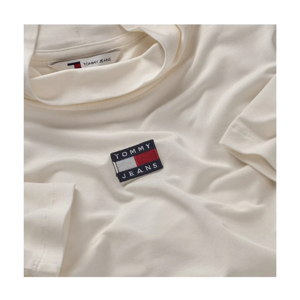 Tommy Jeans Hoge hals lange mouwen T-shirt White Dames