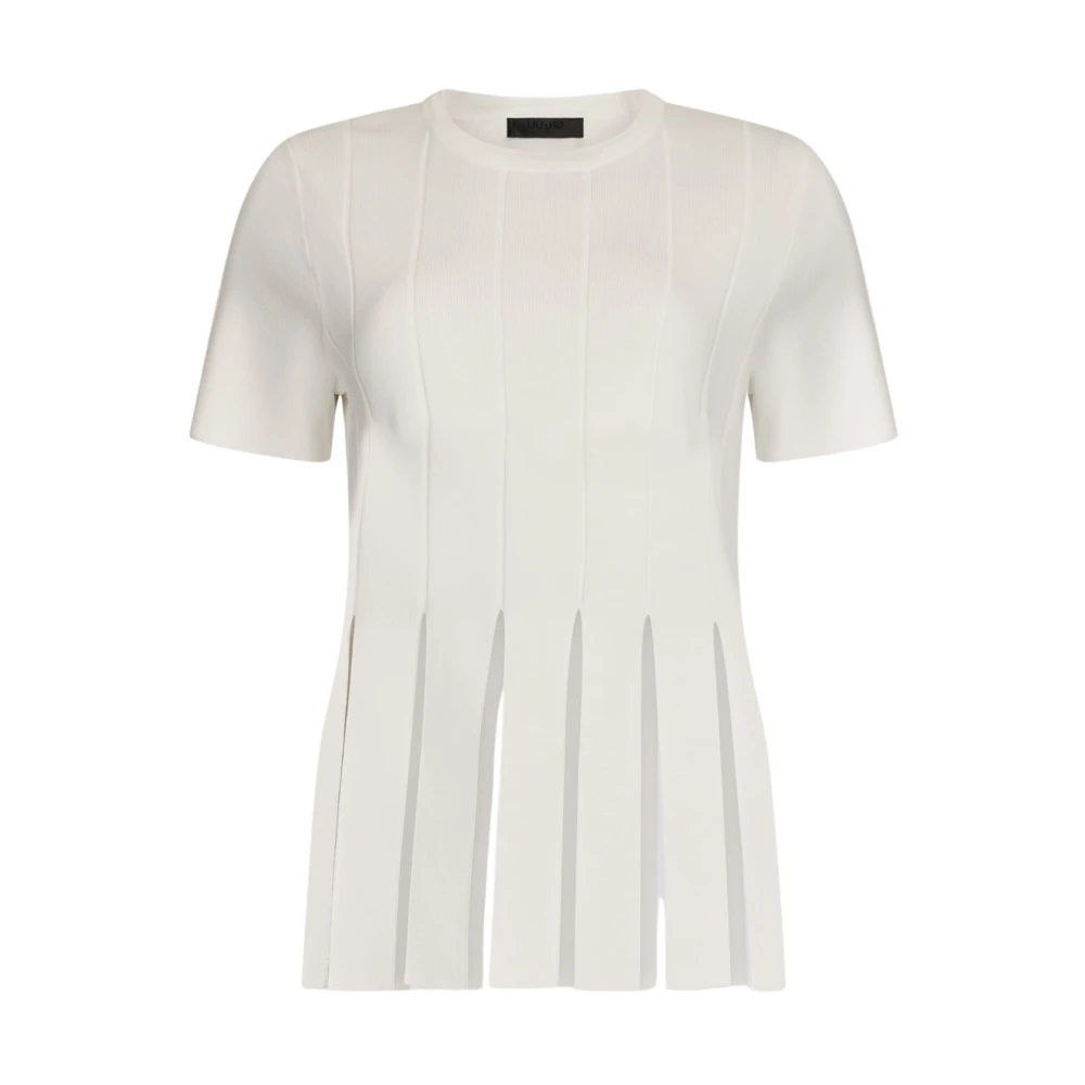 Liu Jo Vrouw Wit Truien & Vesten Dames, Xs, Nylon, Trui Met Franjes