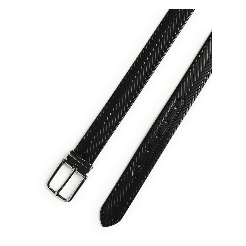 Emporio Armani Zwarte Tong Riem voor Mannen Black Heren