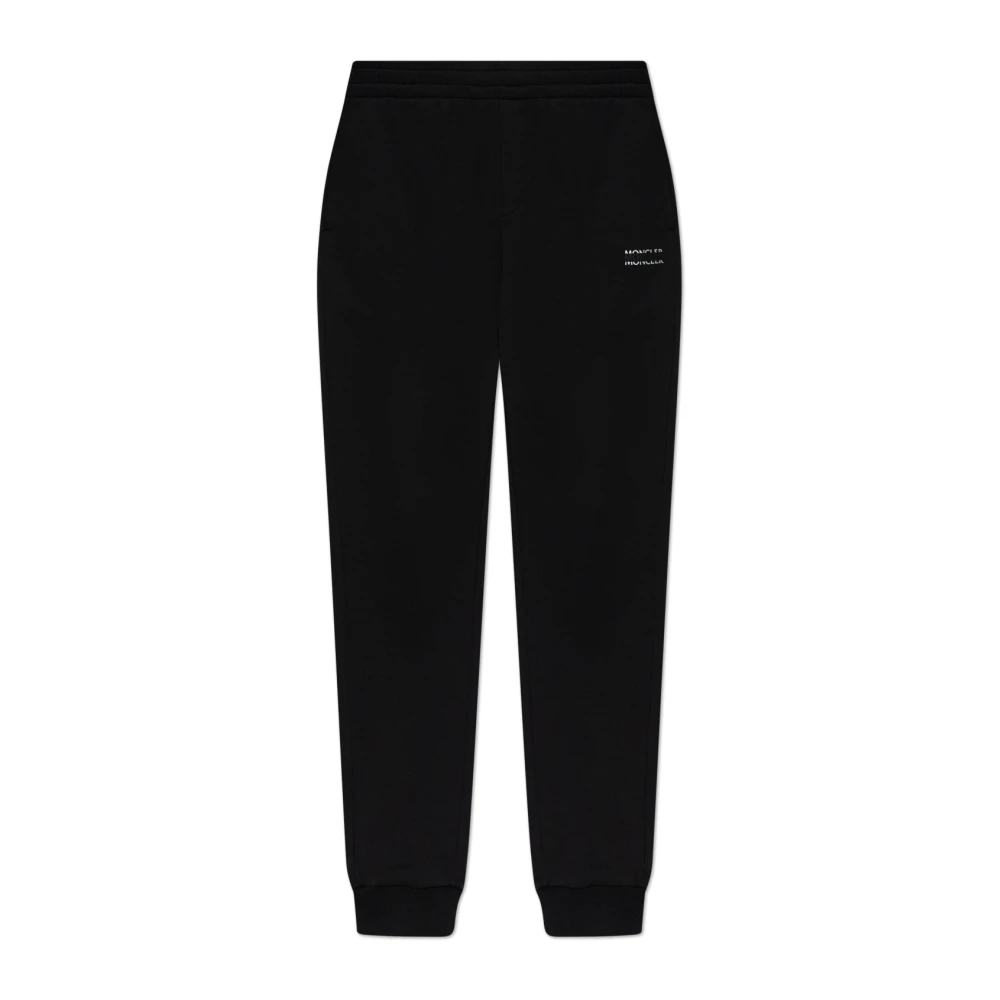 Moncler Black Sweatpants, Male, L, Joggers With Elastic Cuffs