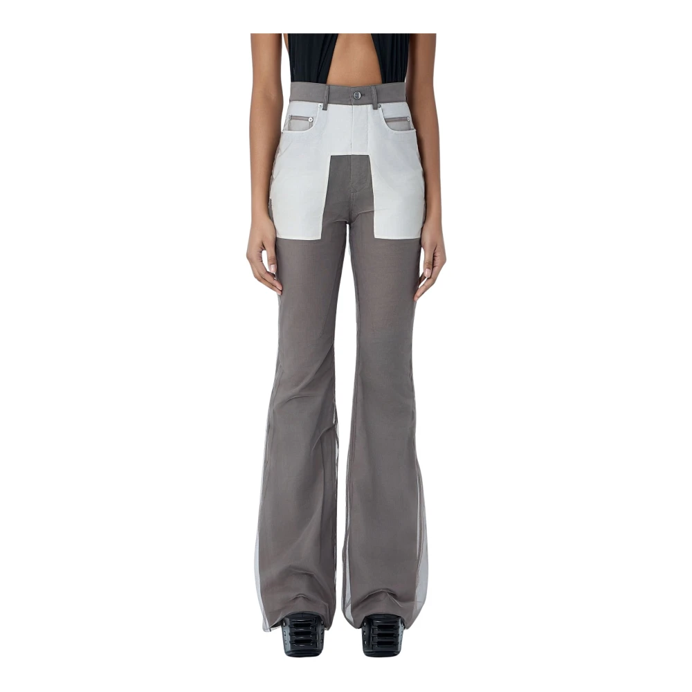 Rick Owens Gray Bolan Trousers - Female - Wide Trousers - W28 - Trousers