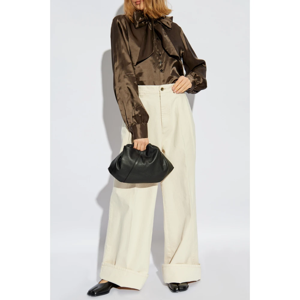 MM6 Maison Margiela Twist Bow Blouse Brown Dames