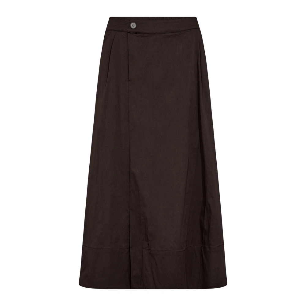 Co'couture Women's Brown Midi Skirts, L, Cottoncc Crisp Midi Skirt